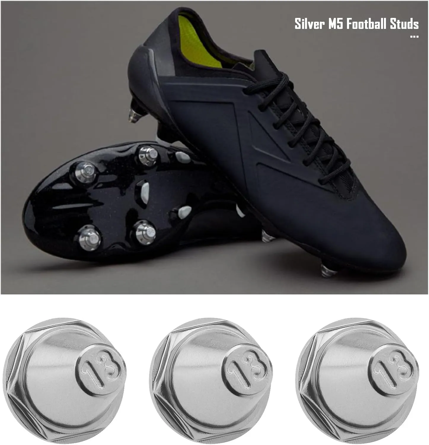 12Pcs Football Shoe Studs Replacement Compatible with Nike Compatible with Puma Compatible with New Balance Aluminium Alloy Football Studs