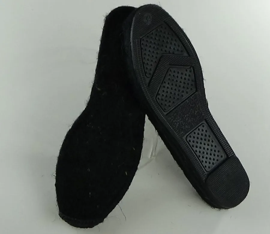 #1800 | Black Espadrille Soles Medium Wedge