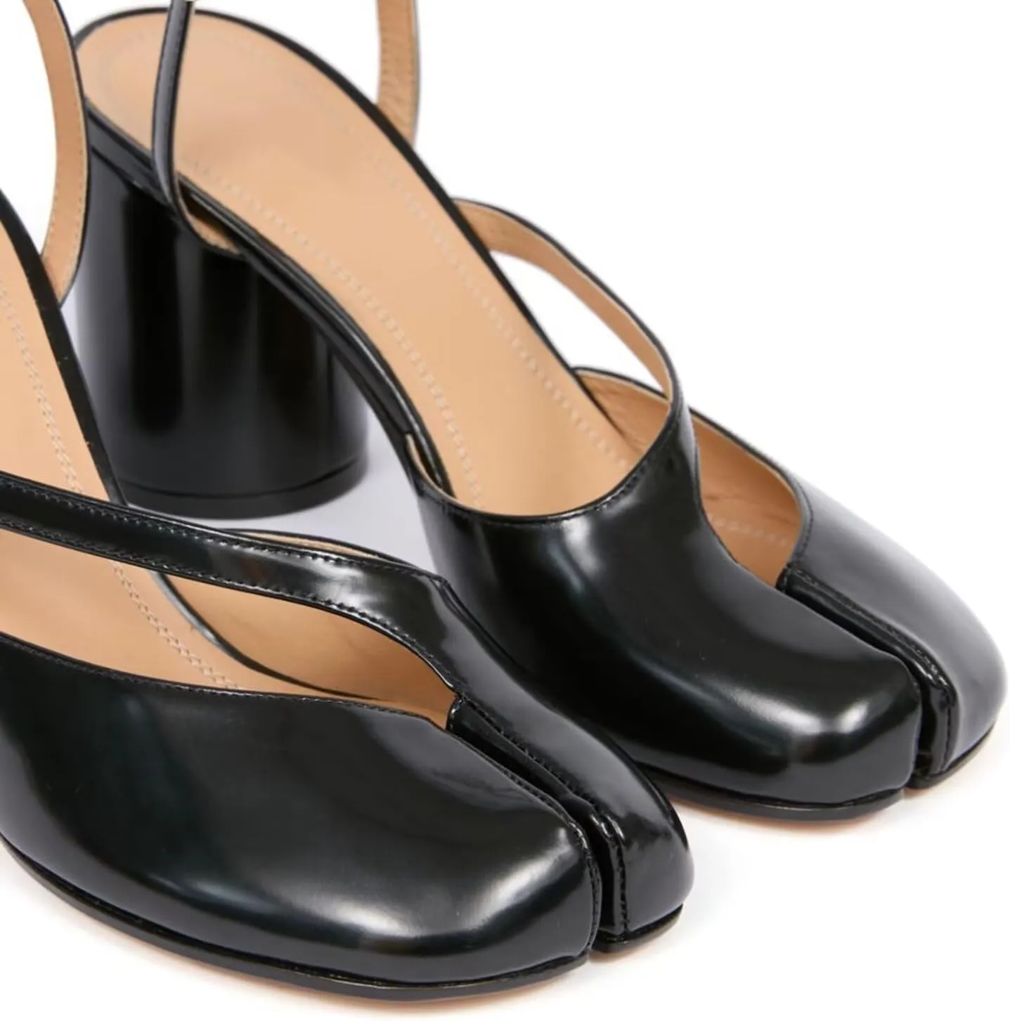 Agodor Women's Chunky Block High Heels Split Toe Pumps Ankle Strap Slingback Heels Tabi Shoes Comfort Dress Heeled Sandals