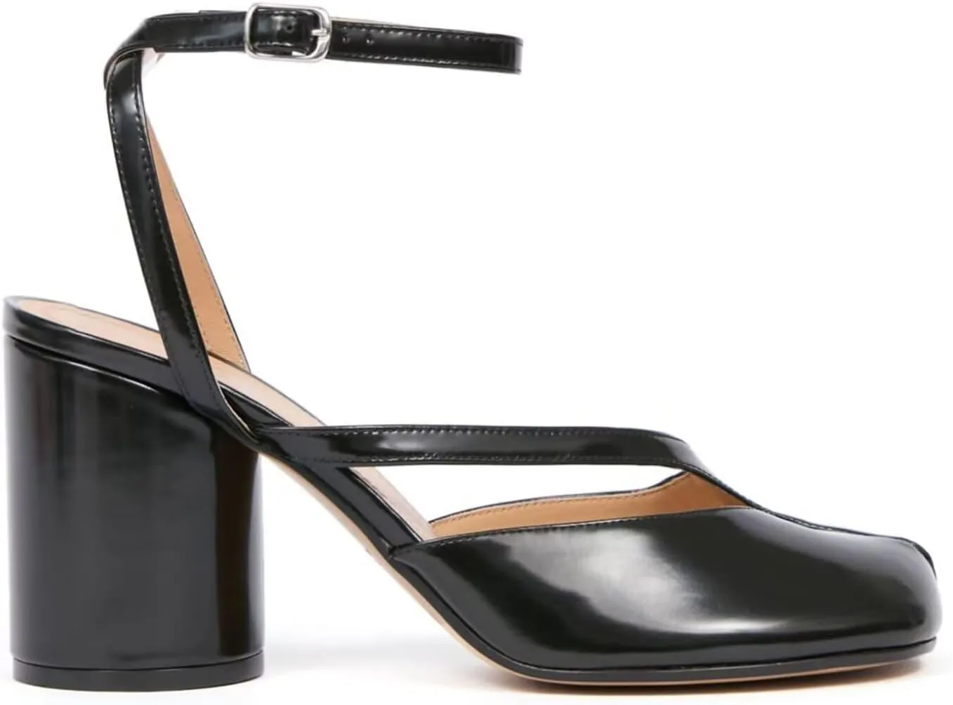 Agodor Women's Chunky Block High Heels Split Toe Pumps Ankle Strap Slingback Heels Tabi Shoes Comfort Dress Heeled Sandals