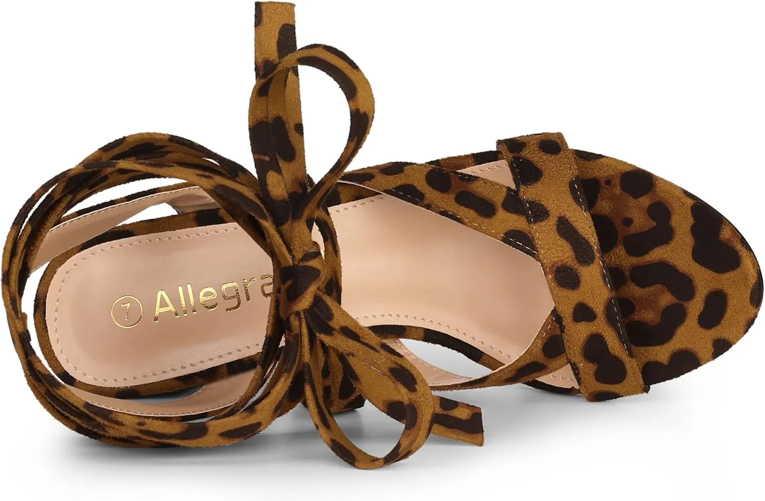 Allegra K Women's Crisscross Chunky Heel Lace Ups Sandals