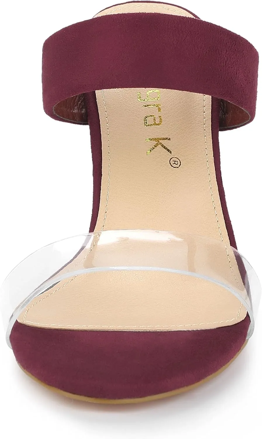 Allegra K Women's Dual Clear Strap Block Heels Slides Sandals
