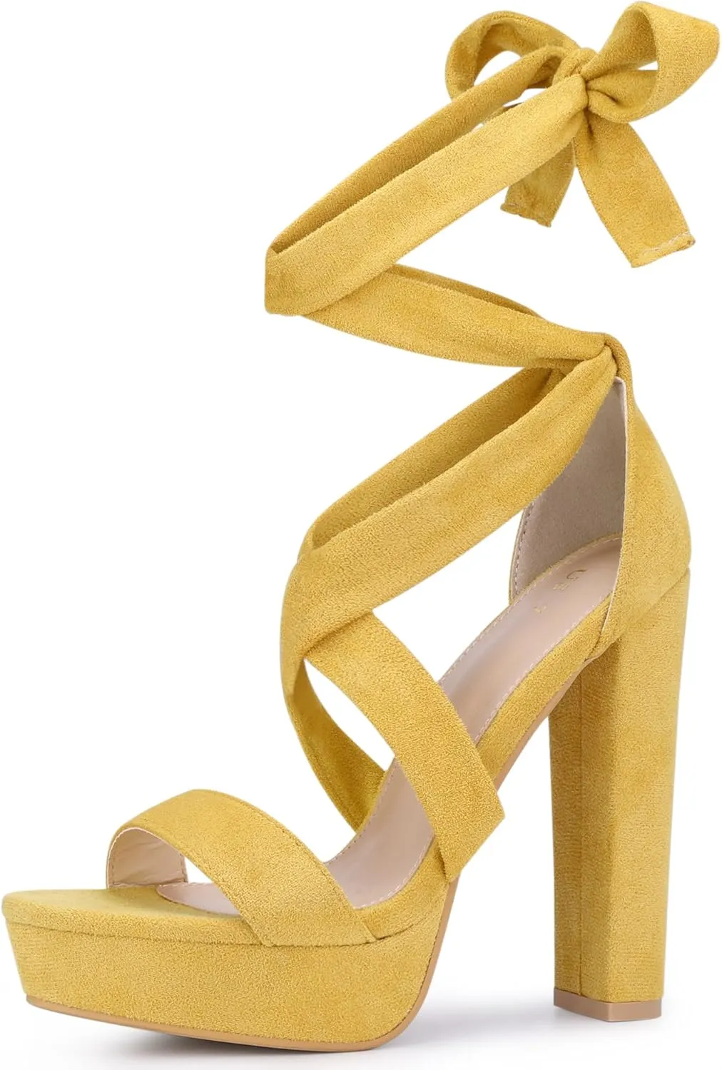 Allegra K Women's Lace Up Platform Block Heel Sandals