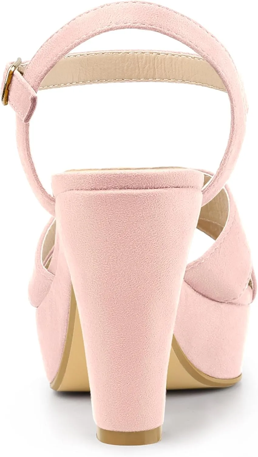 Allegra K Women's Platform Chunky Heels Slingback Sandals
