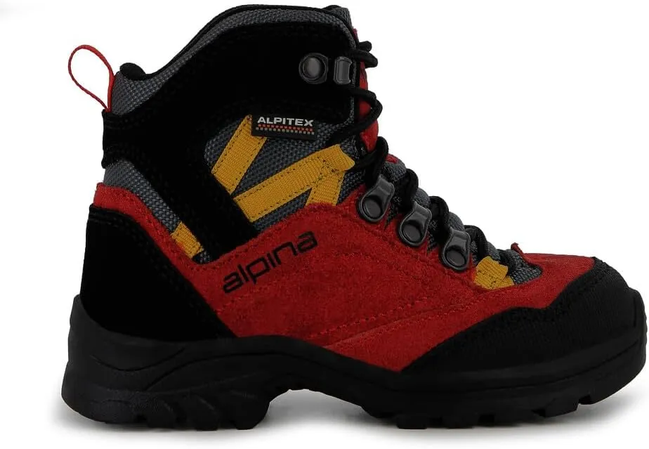Alpina Kids Waterproof Hiking Boots - Durable Full Leather Lightweight Breathable Slip Resistant