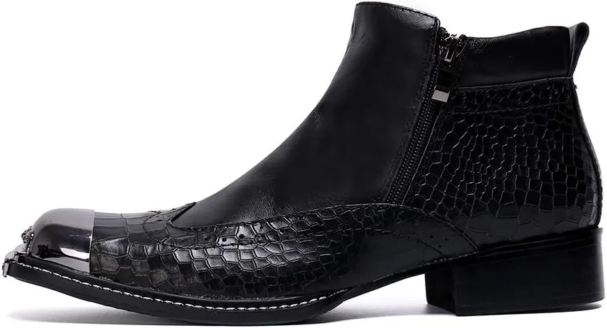 Ankle Boots For Men Mens Zip Captoe Wing Tip Boots Party For Office Genuine Leather The First Layer Of Cowhide