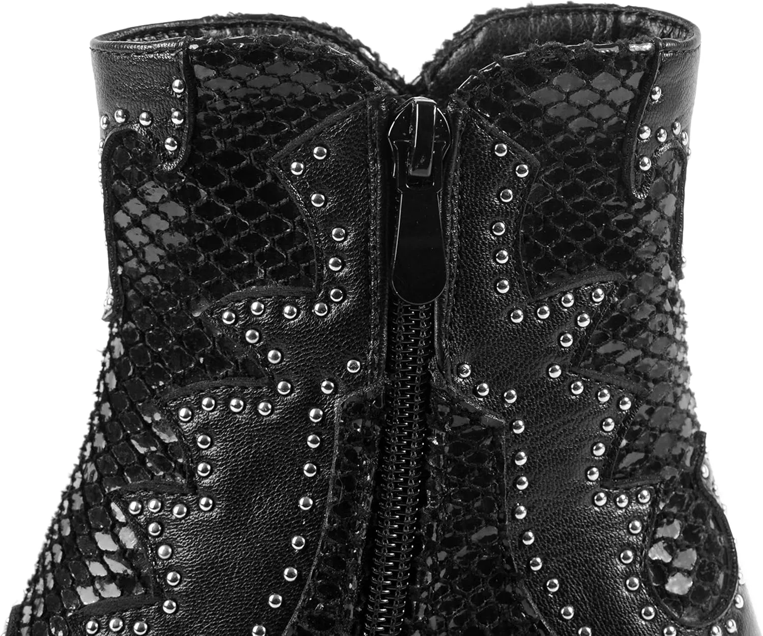 ANN CREEK Women's Ankle Cowboy Boots Rivet Studded Cowgirl Boots Western Booties Ladies Rivet Studded Low Chunky Heel Almond Toe Short Boots