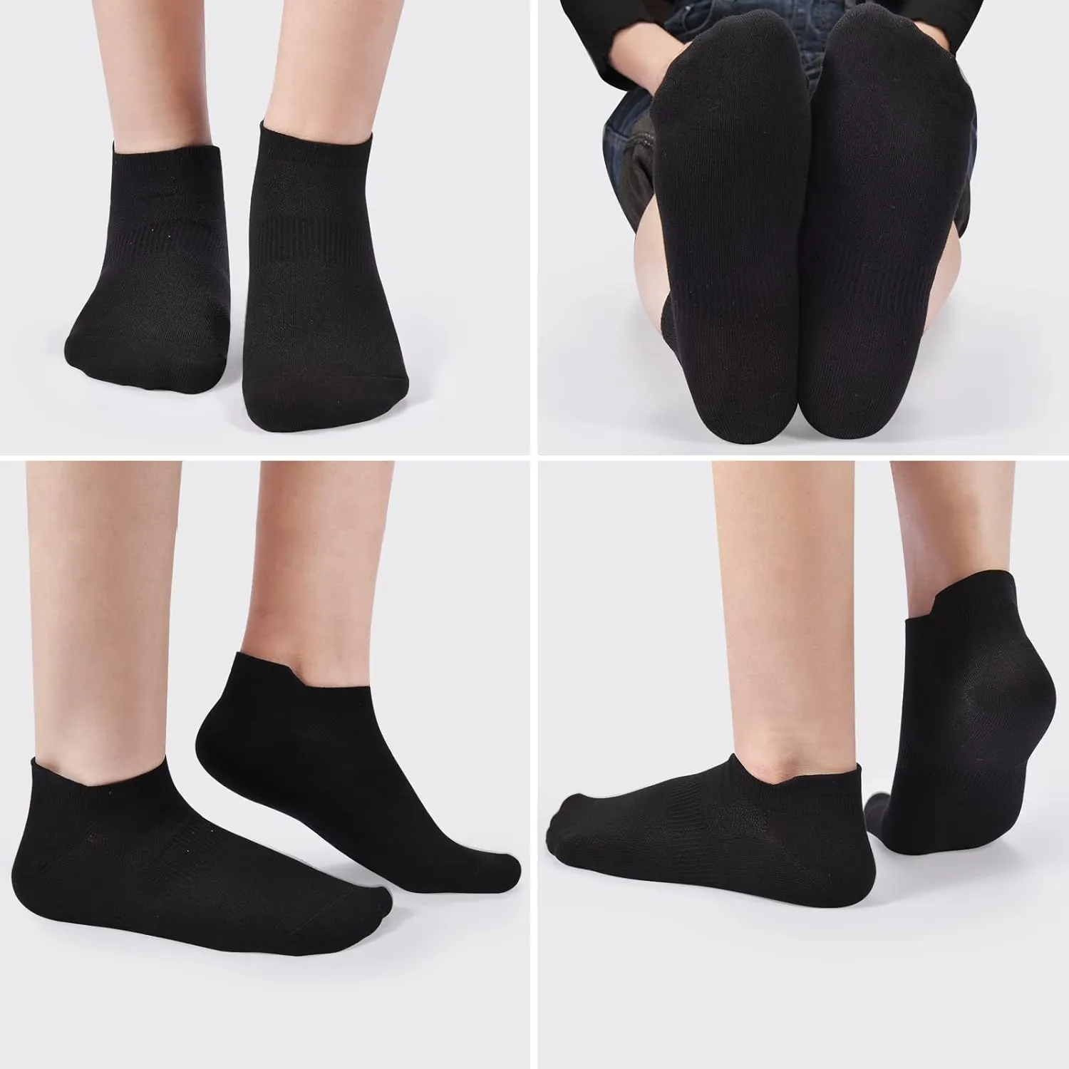 ATBITER Ankle Socks Womens and Men Thin Athletic Running Low Cut No Show Socks With Heel Tab 6-10 Pairs