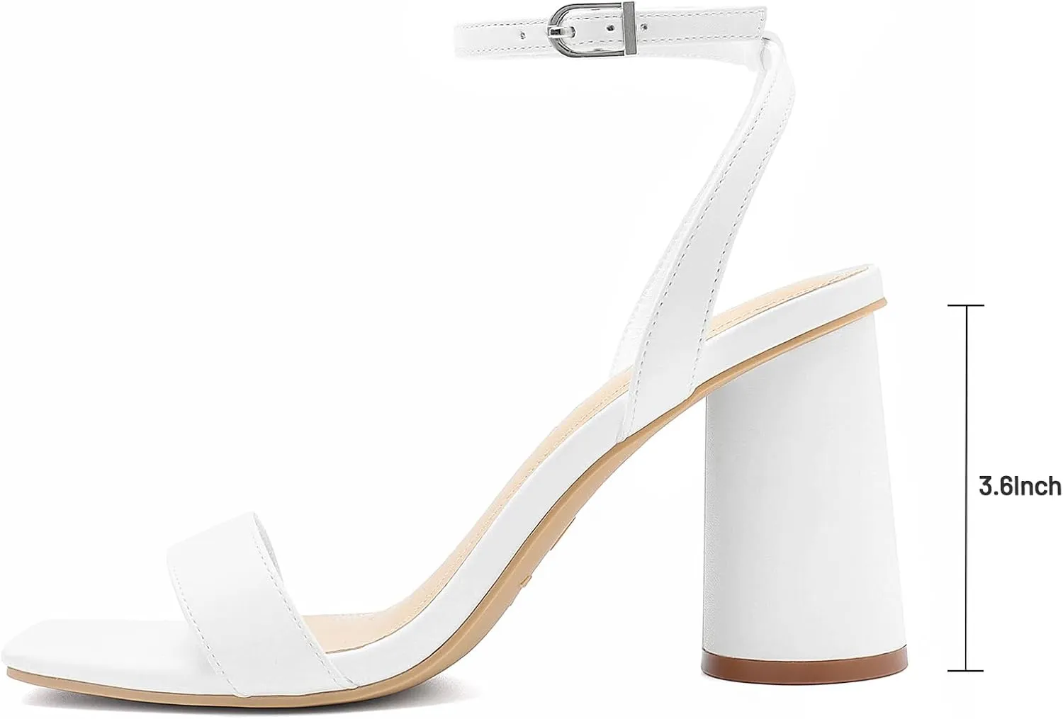 Athlefit Women's Strappy Chunky Block Heels Fashion Square Open Toe Heeled Sandals Ankle Strap Wedding Party Shoes