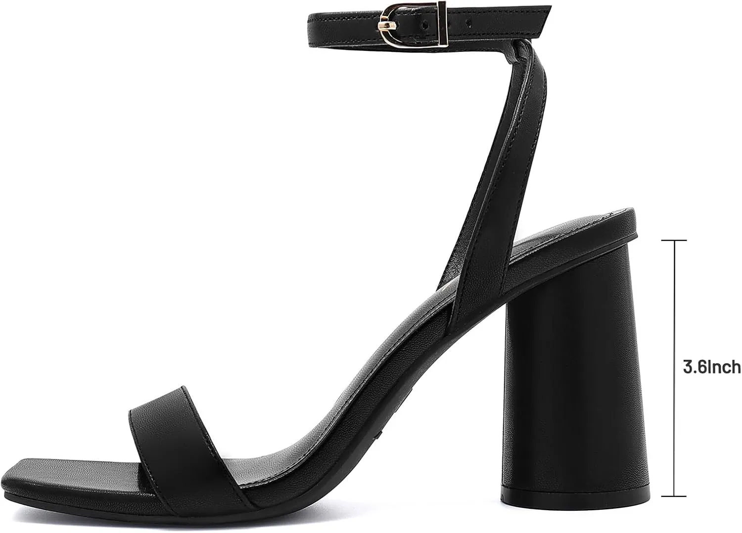 Athlefit Women's Strappy Chunky Block Heels Fashion Square Open Toe Heeled Sandals Ankle Strap Wedding Party Shoes