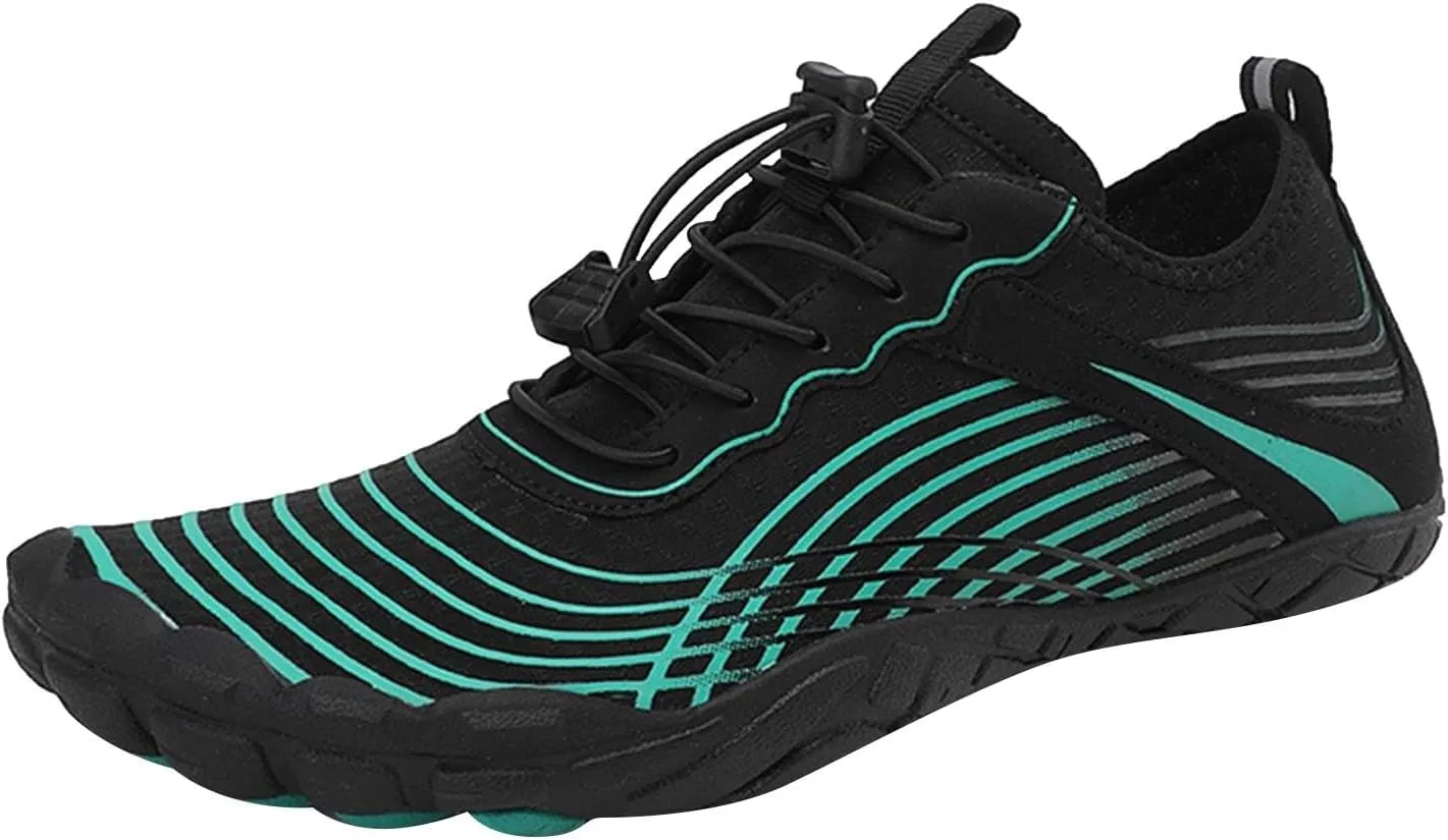 Athletic Hiking Water Shoes Womens Mens Quick-Dry Barefoot for Beach Walking Diving Wading Training,Summer Comfy Thick Sole Indoor Fitness Sneakers,Couple Breathable Travel Friendly Shoe Green