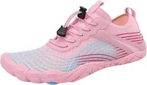 Athletic Hiking Water Shoes Womens Mens Quick-Dry Barefoot for Beach Walking Diving Wading Training,Summer Comfy Thick Sole Indoor Fitness Sneakers,Couple Breathable Travel Friendly Shoe Pink