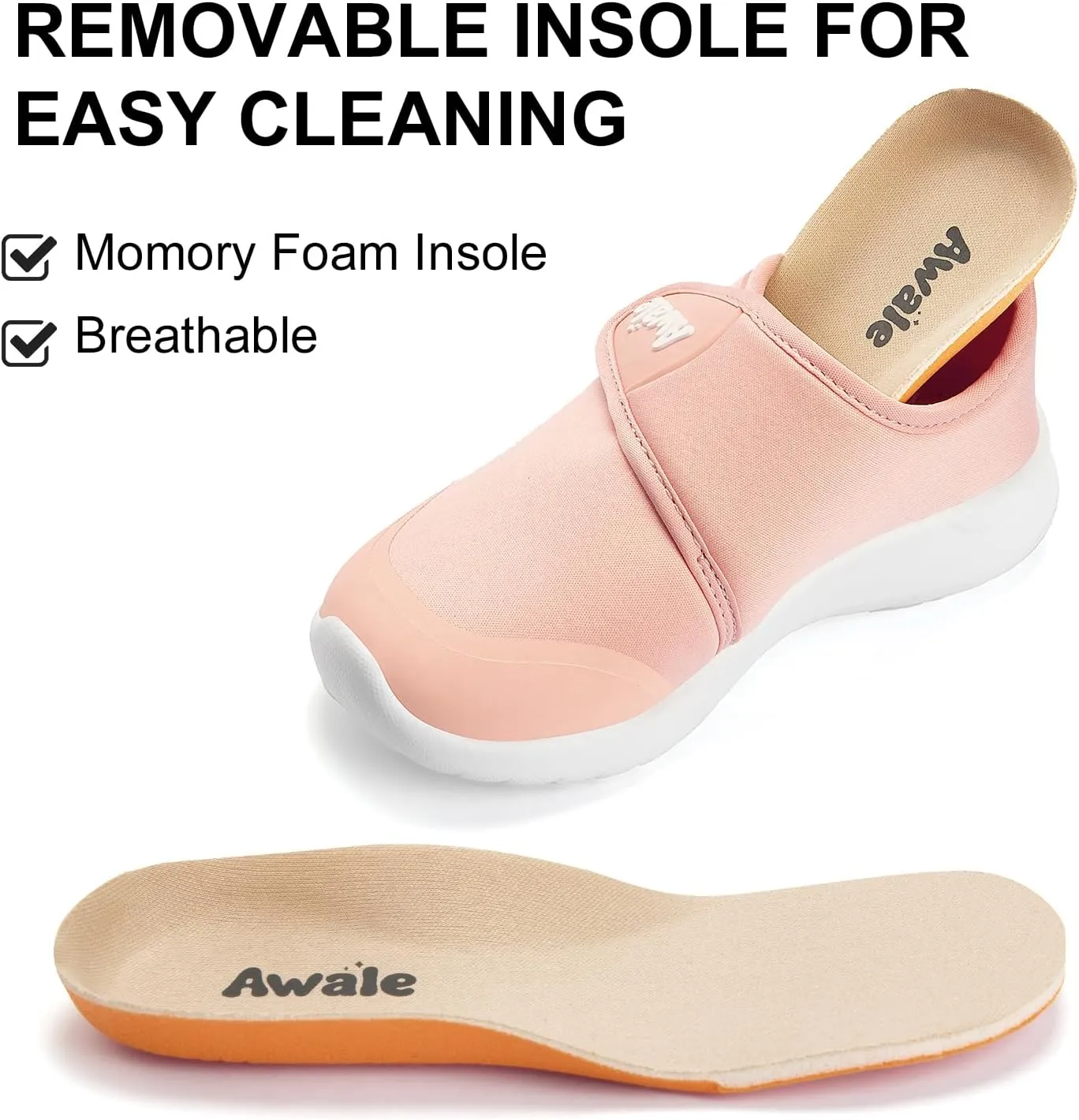 AWALE Toddler Walking Shoes Slip On Toddler Shoes Boys Girls Kids Sports Sneakers Casual School Tennis Shoes