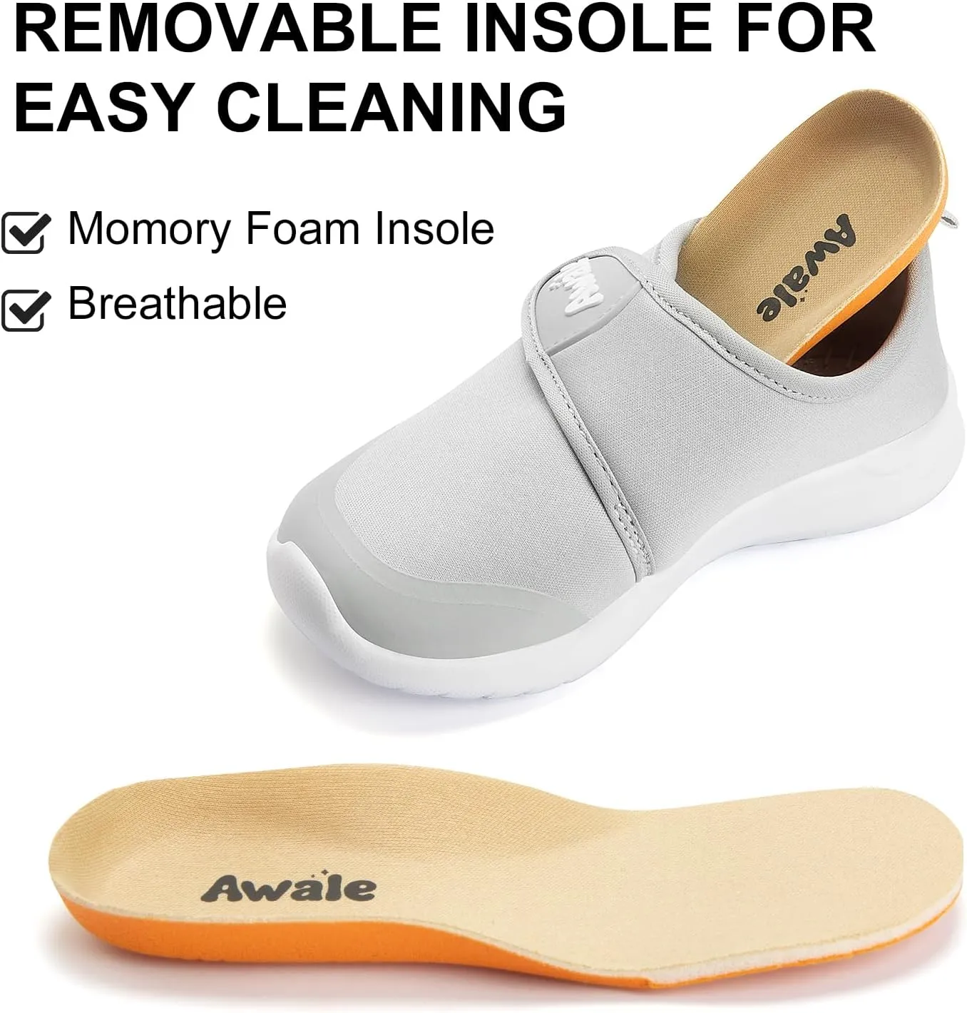 AWALE Toddler Walking Shoes Slip On Toddler Shoes Boys Girls Kids Sports Sneakers Casual School Tennis Shoes