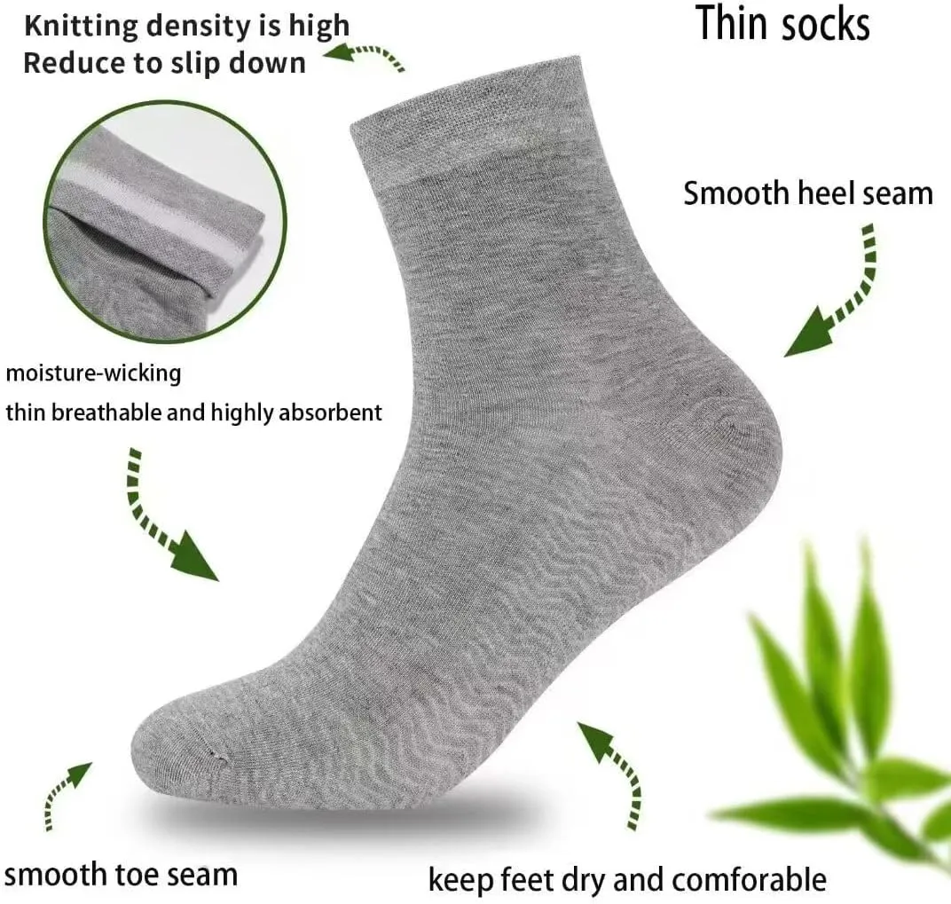 Bamboo Low Quarter Thin Ankle Sock for Men and Women Natural Breathable Comfortable Socks 6 Pairs
