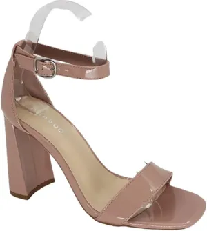BAMBOO Women's Chunky High Heel Ankle Strap Sandals