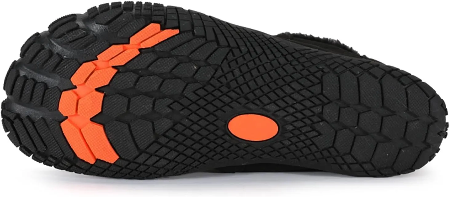 Barefoot Shoes Men's Womens Wide Toe Box Winter Trail Runner Minimalist Zero Drop Sole Cotton Boots Fur Lined Hiking Walking Shoes