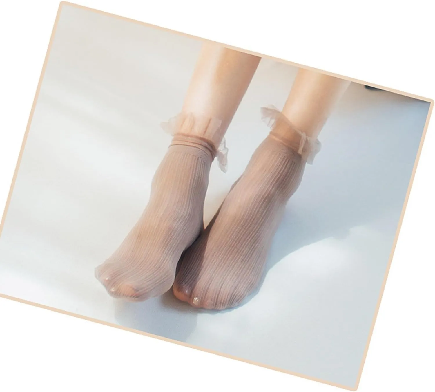 Benefeet Sox Sheer Socks Women Girls Crystal Glass Lace Socks Ankle Thin Summer Sock Transparent See Through Mesh Sock
