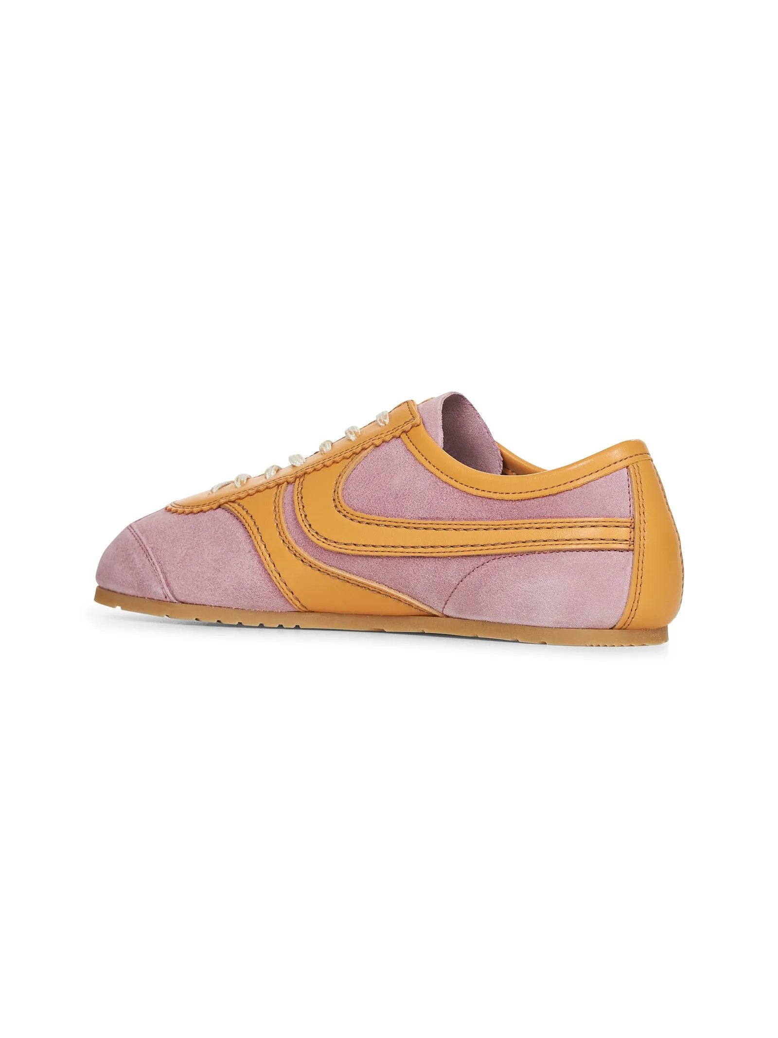 Blush suede sneakers