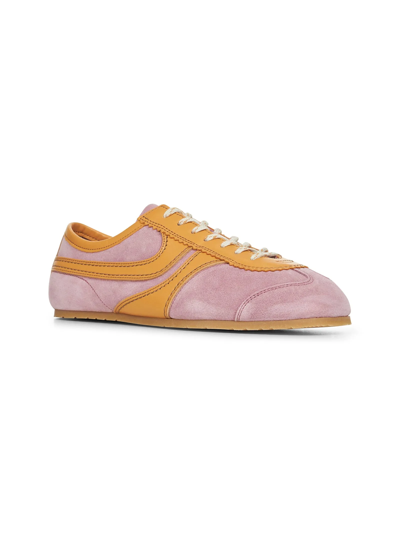 Blush suede sneakers