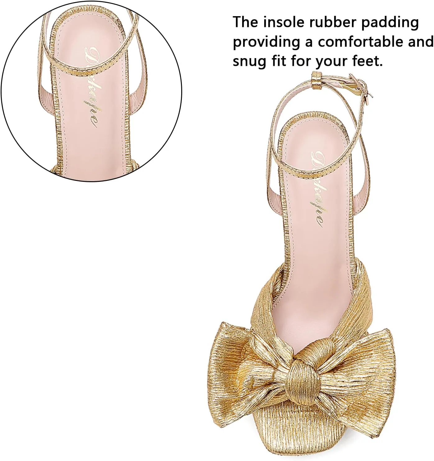 Bow Platform Heels for Women Ankle Strap Heeled Sandals Womens Chunky Block High Heels for Party Prom womens dress shoes