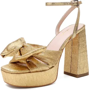 Bow Platform Heels for Women Ankle Strap Heeled Sandals Womens Chunky Block High Heels for Party Prom womens dress shoes