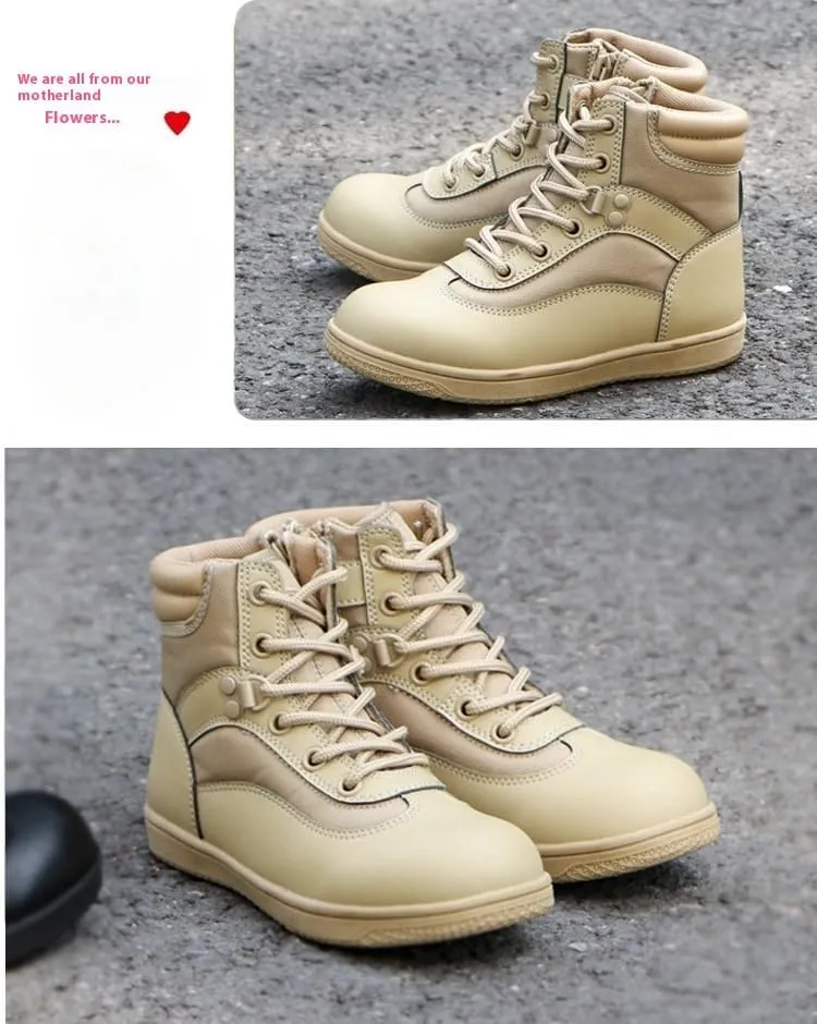 Boys and girls hiking boots summer camp waterproof anti-collision non-slip desert boots military fan shoes children's hiking shoes