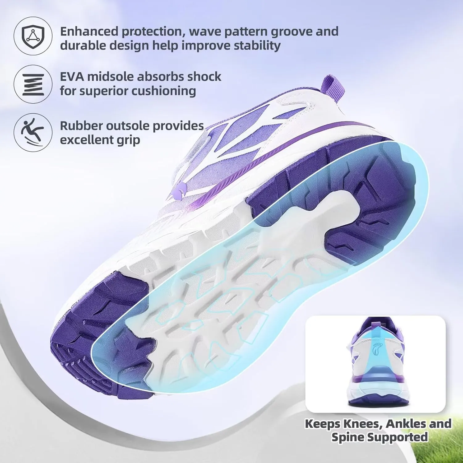 Boys Girls Kids Orthopedic Walking Shoes: Comfortable Casual Plantar Fasciitis Arch Support Athletic Running Sneakers, Orthotic Breathable School Sports Tennis Shoes for Foot and Pain Relief