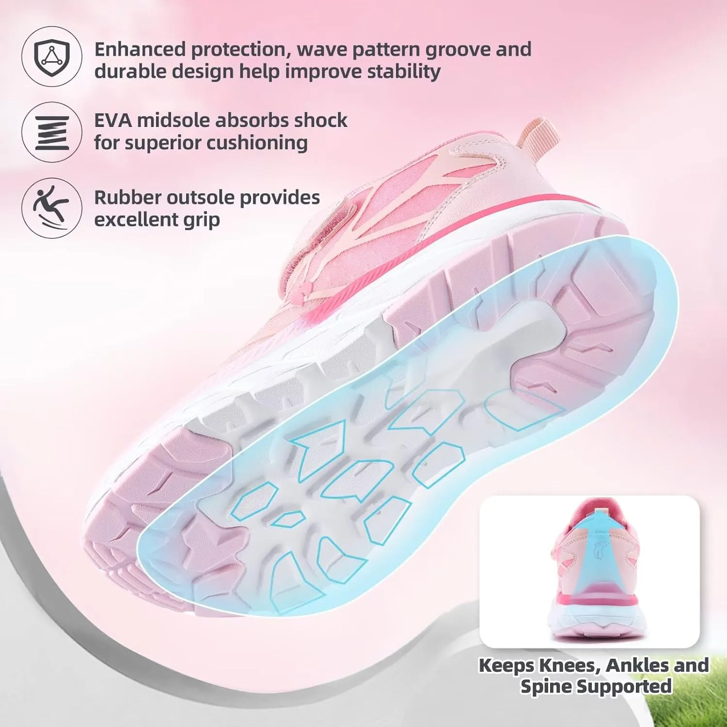 Boys Girls Kids Orthopedic Walking Shoes: Comfortable Casual Plantar Fasciitis Arch Support Athletic Running Sneakers, Orthotic Breathable School Sports Tennis Shoes for Foot and Pain Relief
