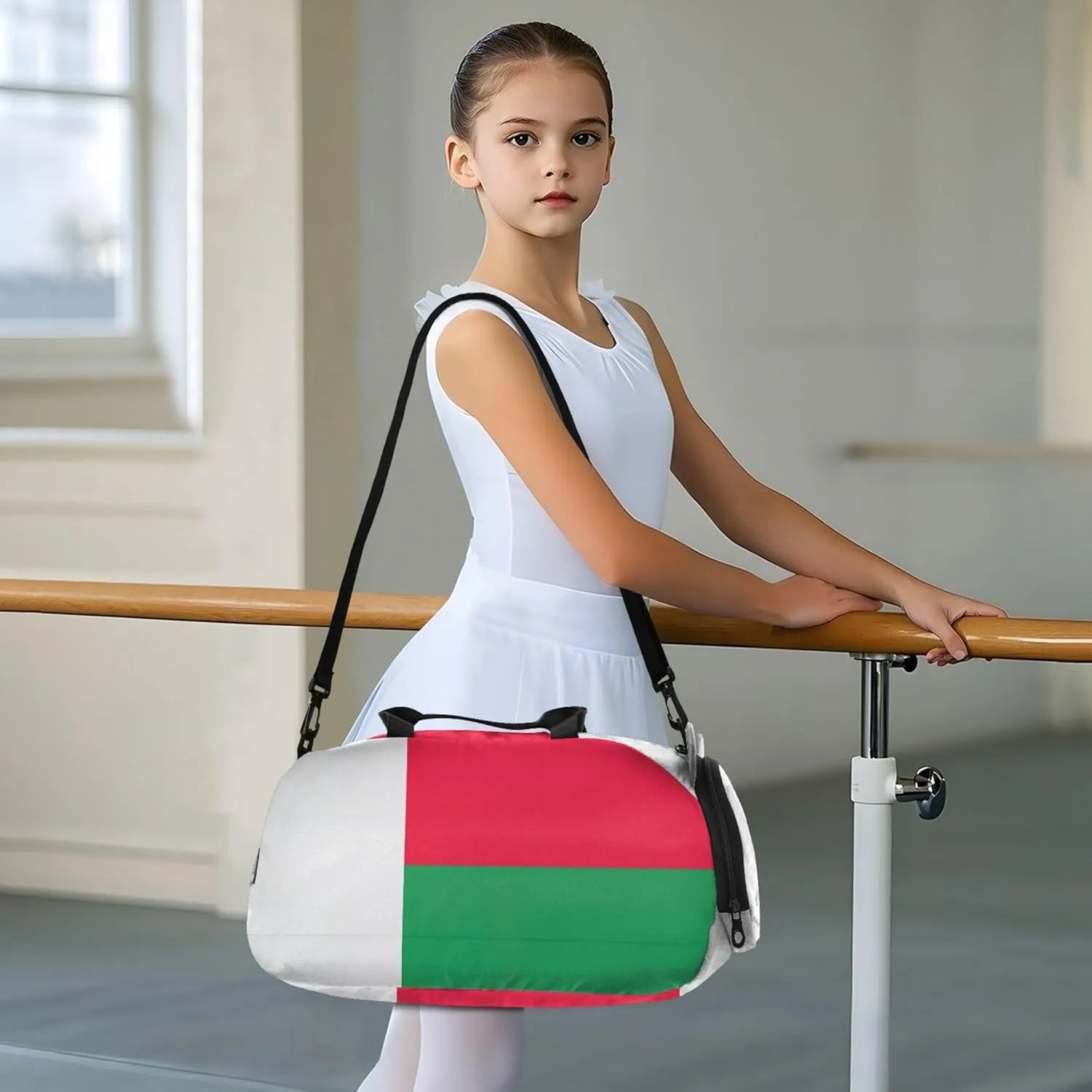Carry on Duffel Bag for Boys Weekender Overnight Girls Duffle Bags Travel Tote Gym Duffle Kids Luggage Madagascar Flag