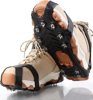 Ceestyles Ice Grippers for Shoes and Boots, Ice Cleats Anti Slip Traction Grips Fasten Over Footwear,Protable Crampons for Hiking Climbing and Walking Traction Cleats for Snow Ice and Rock, XX-Large