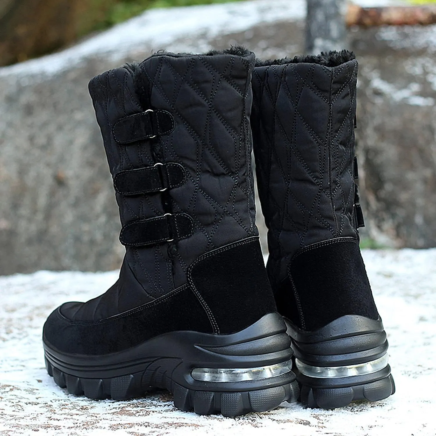 CERYTHRINA Womens Snow Boots Fur Lining Bootie Warm Ankle Booties Outdoor Thickening Winter Shoes