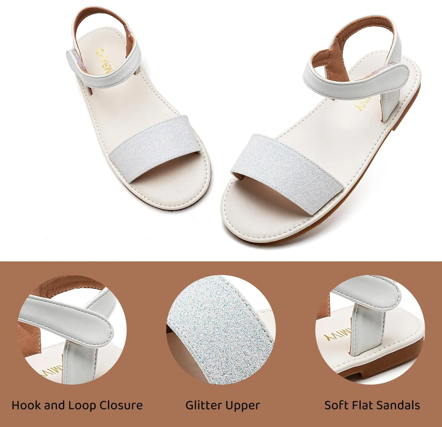 Charmivy Girls Sandals Braided Upper Flat Dress Sandals Round Open Toe Summer Shoes Little Kid/Big Kid