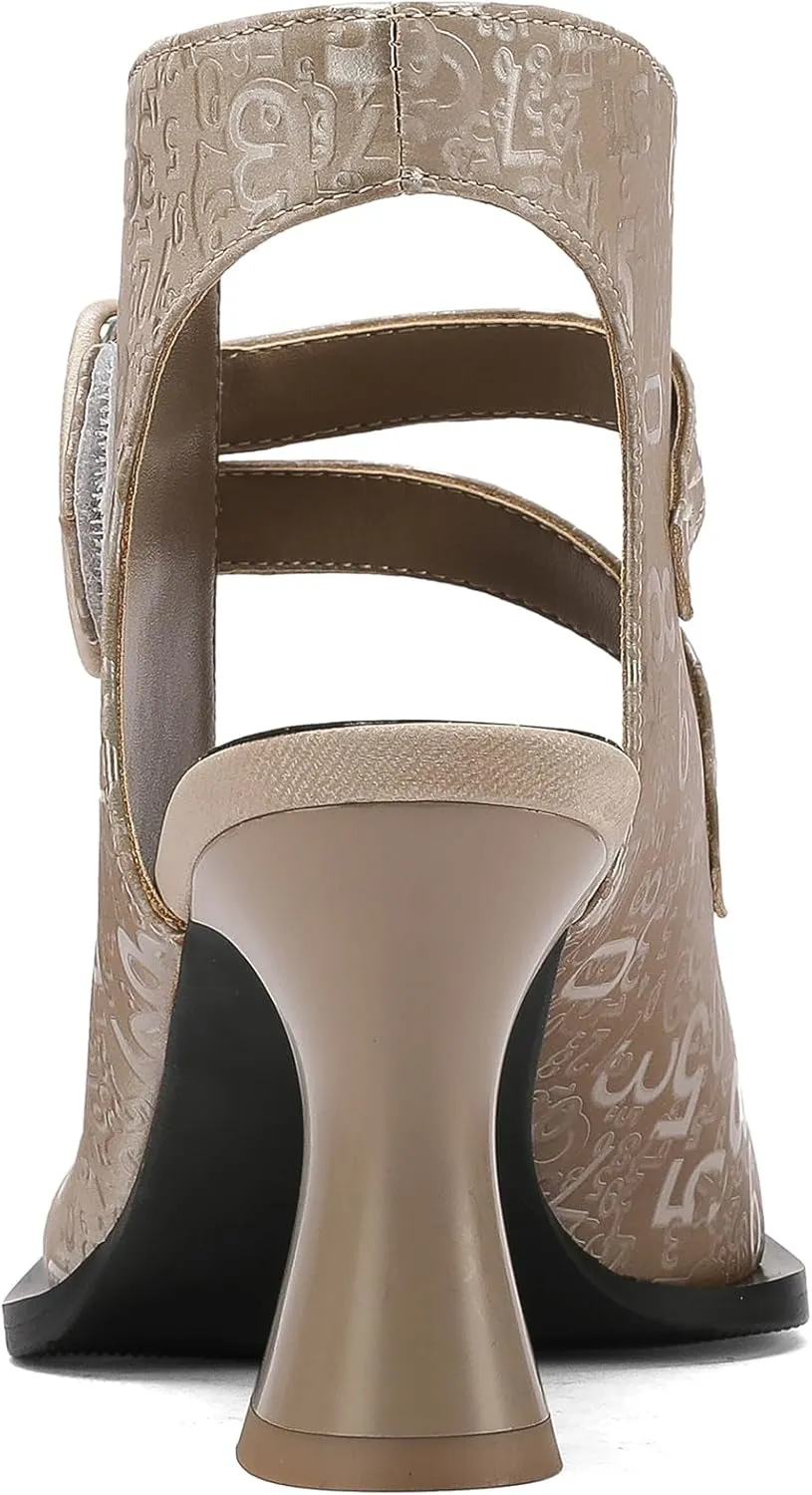 Chunky Gladiator Sandals for Women Summer Dressy High Heels Square Toe Block Sandalias Para Mujer Open Toe Faux Leather Strappy Outdoor Ladies Wedding 3 Inch Sandles
