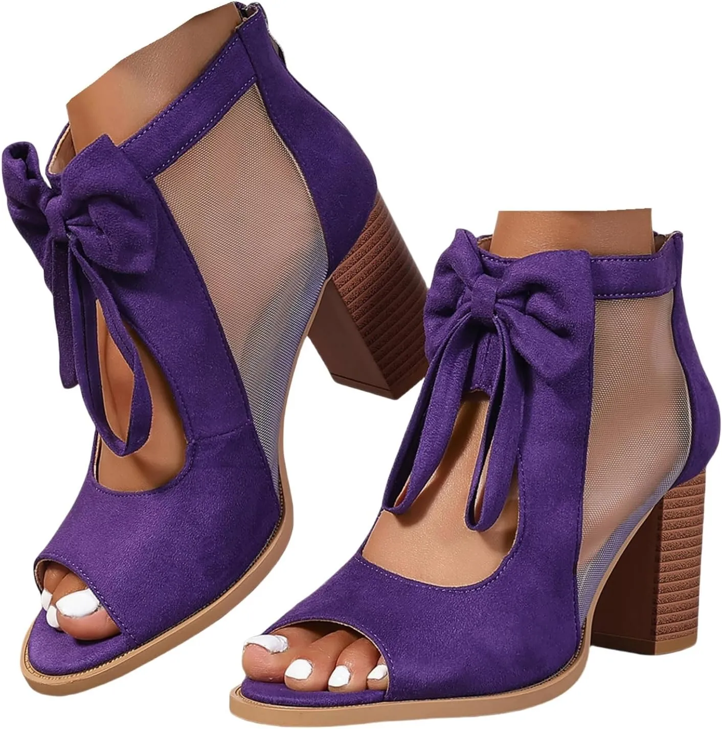 Chunky Heels For Women Wedding Block Heels Open Toe Ankle Strap Heeled Sandals Comfortable Party Dress Pumps Shoes