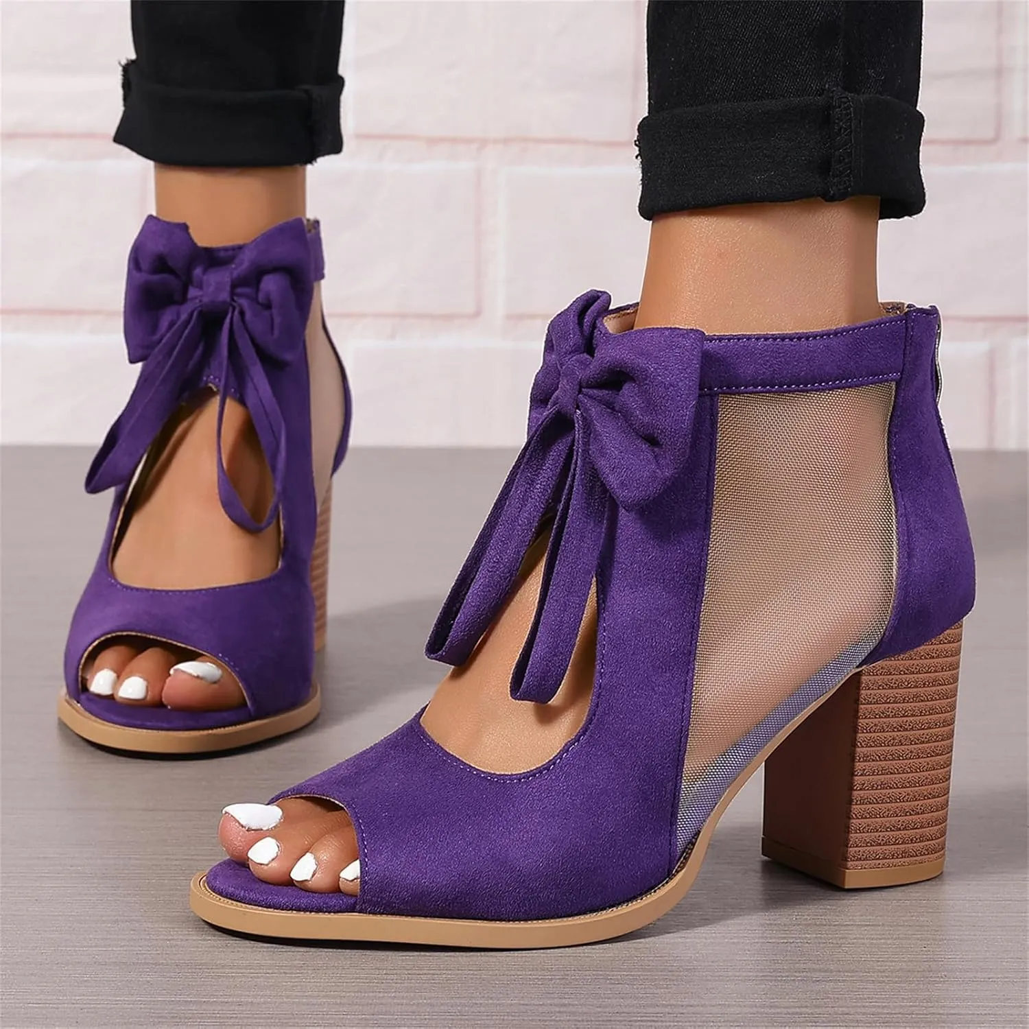 Chunky Heels For Women Wedding Block Heels Open Toe Ankle Strap Heeled Sandals Comfortable Party Dress Pumps Shoes