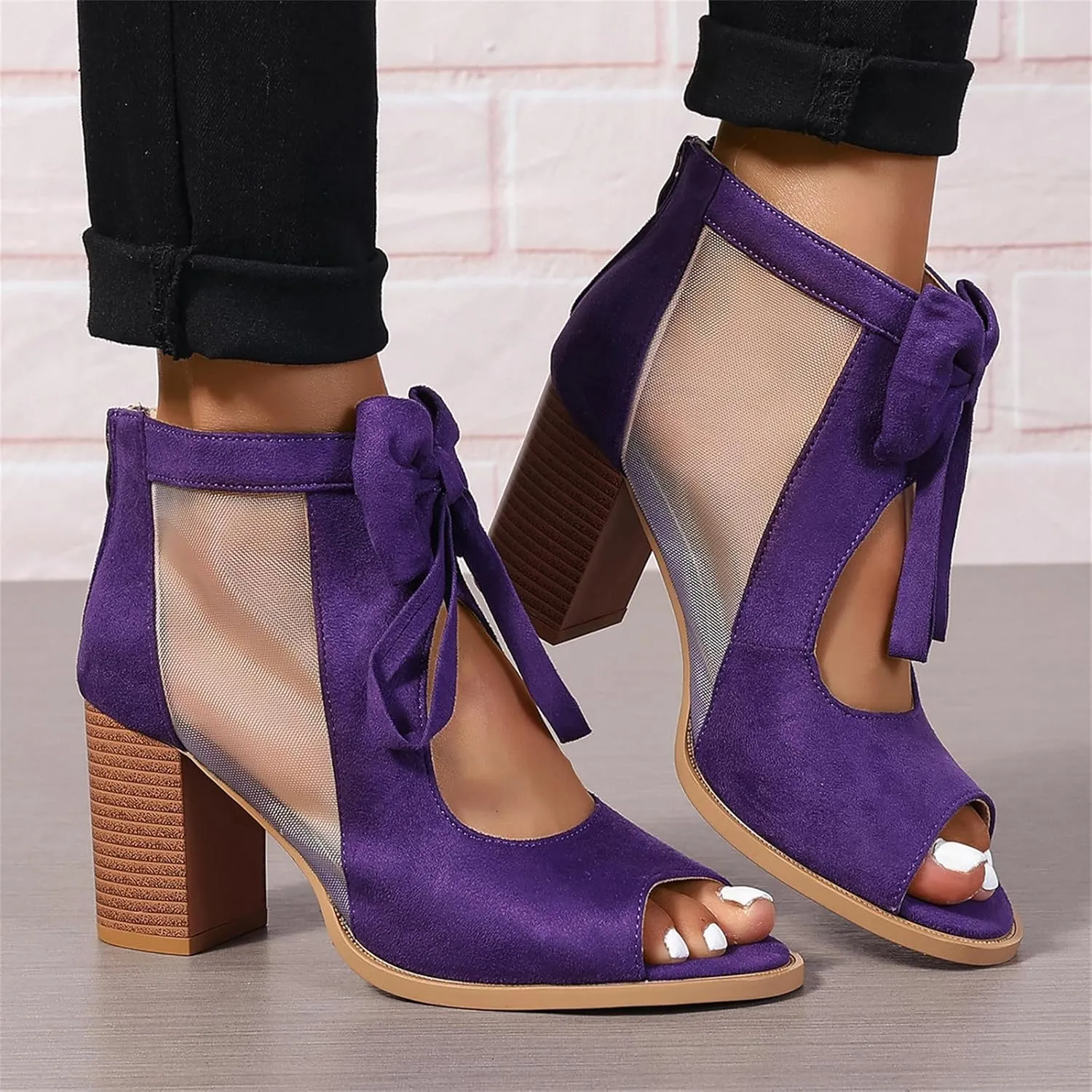 Chunky Heels For Women Wedding Block Heels Open Toe Ankle Strap Heeled Sandals Comfortable Party Dress Pumps Shoes