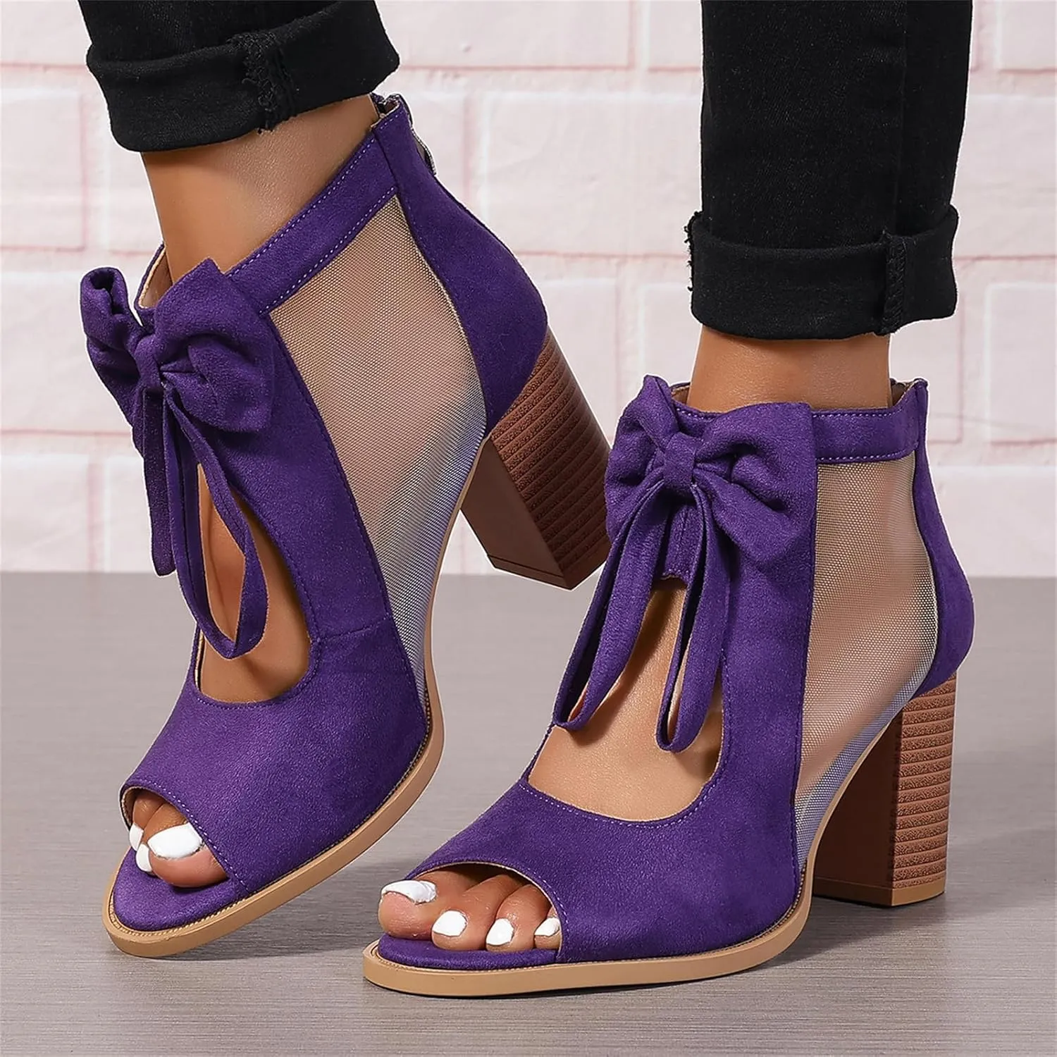 Chunky Heels For Women Wedding Block Heels Open Toe Ankle Strap Heeled Sandals Comfortable Party Dress Pumps Shoes
