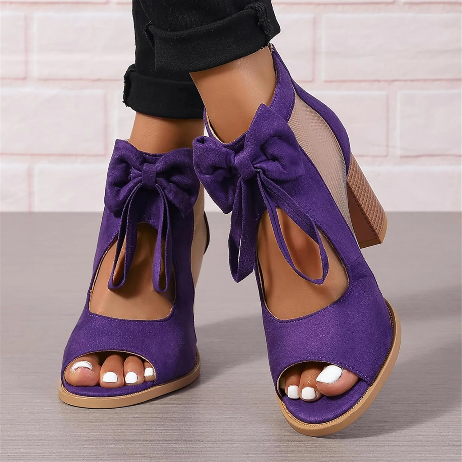Chunky Heels For Women Wedding Block Heels Open Toe Ankle Strap Heeled Sandals Comfortable Party Dress Pumps Shoes