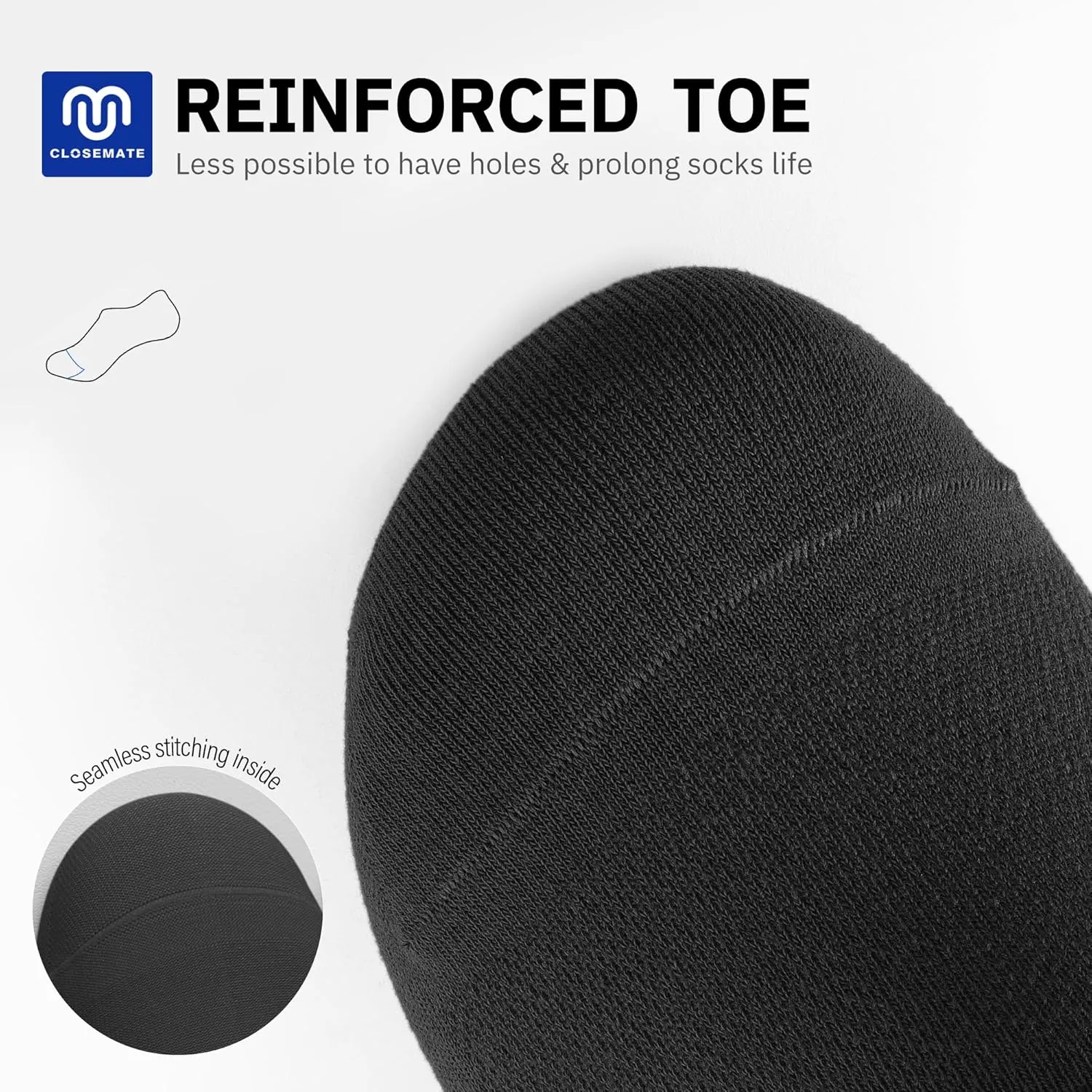 CLOSEMATE Mens No Show Socks Cotton Thin High Elasticity Low Cut Ankle Socks with Non Slip Grips 6 Pairs