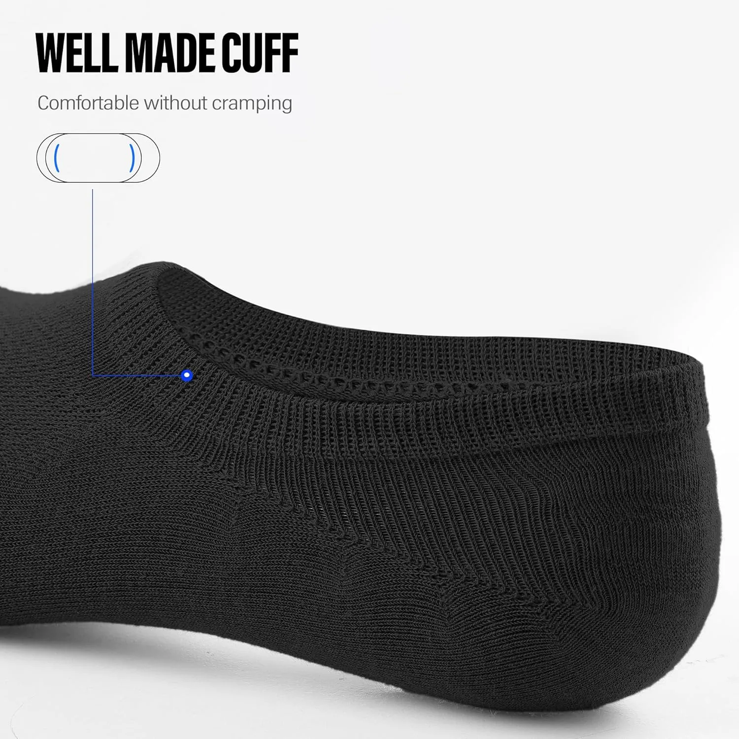 CLOSEMATE Mens No Show Socks Cotton Thin High Elasticity Low Cut Ankle Socks with Non Slip Grips 6 Pairs