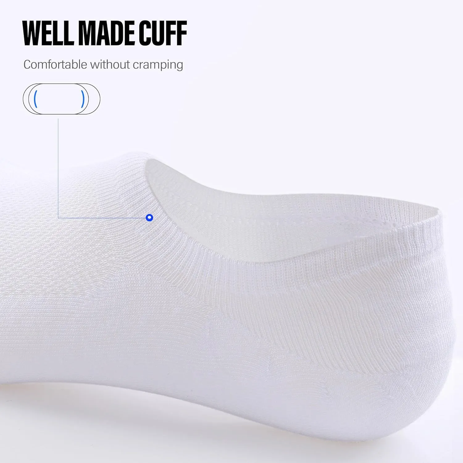 CLOSEMATE Mens No Show Socks Cotton Thin High Elasticity Low Cut Ankle Socks with Non Slip Grips 6 Pairs