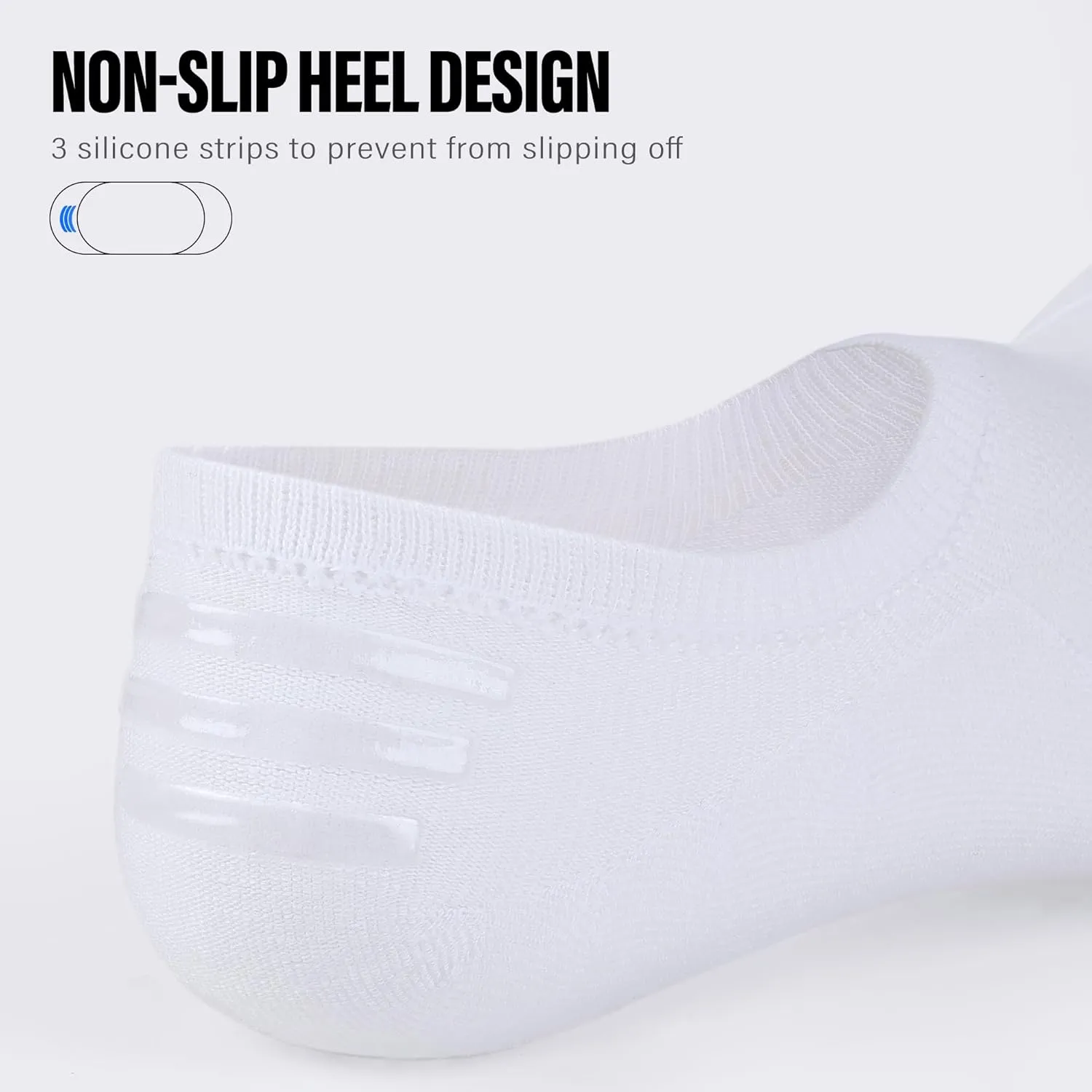 CLOSEMATE Mens No Show Socks Cotton Thin High Elasticity Low Cut Ankle Socks with Non Slip Grips 6 Pairs