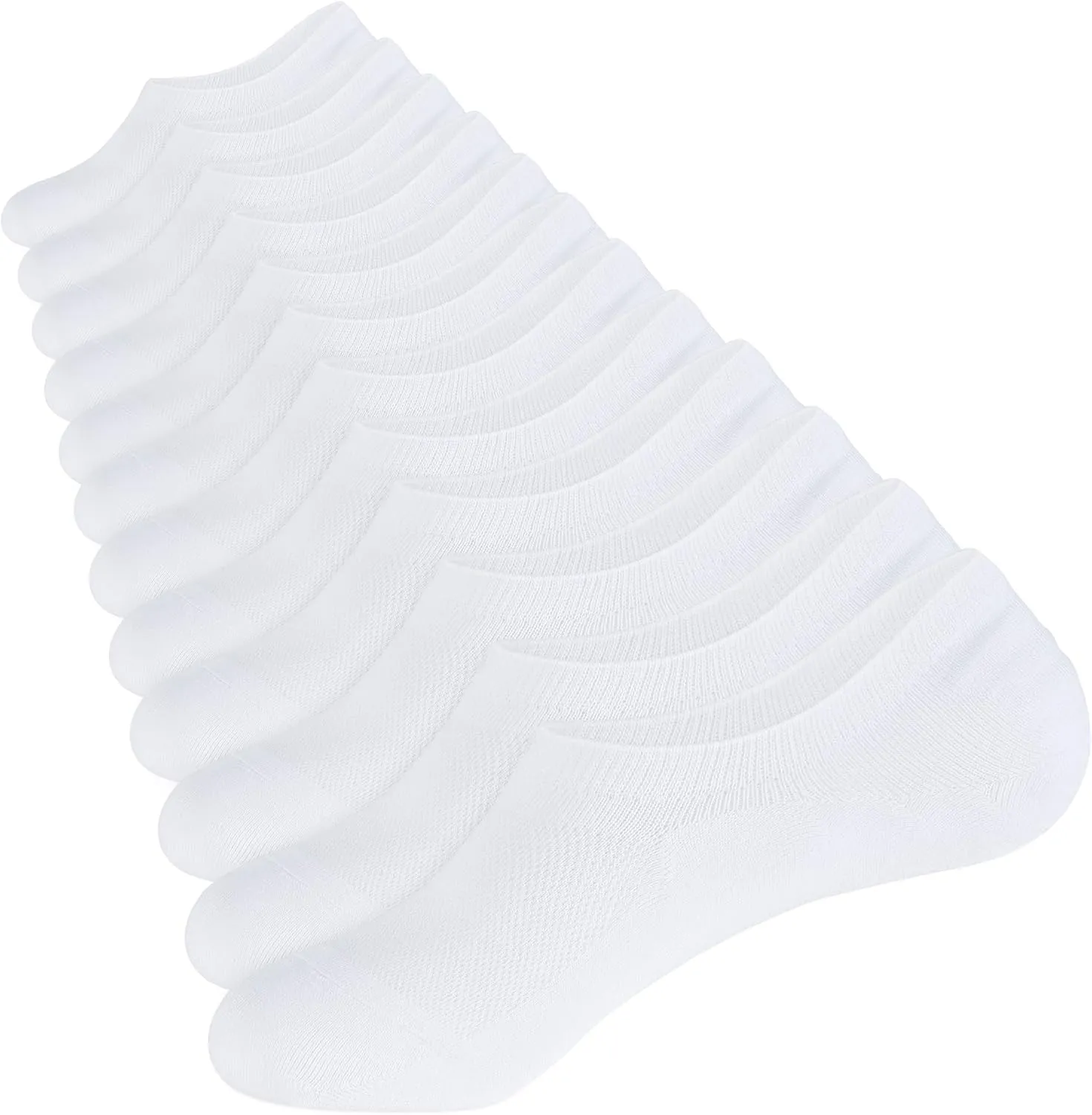 CLOSEMATE Mens No Show Socks Cotton Thin High Elasticity Low Cut Ankle Socks with Non Slip Grips 6 Pairs
