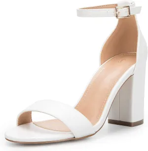 COASIS Women's Chunky Block Heels Open Toe Ankle Strap 3.5 Inch Heeled Sandals