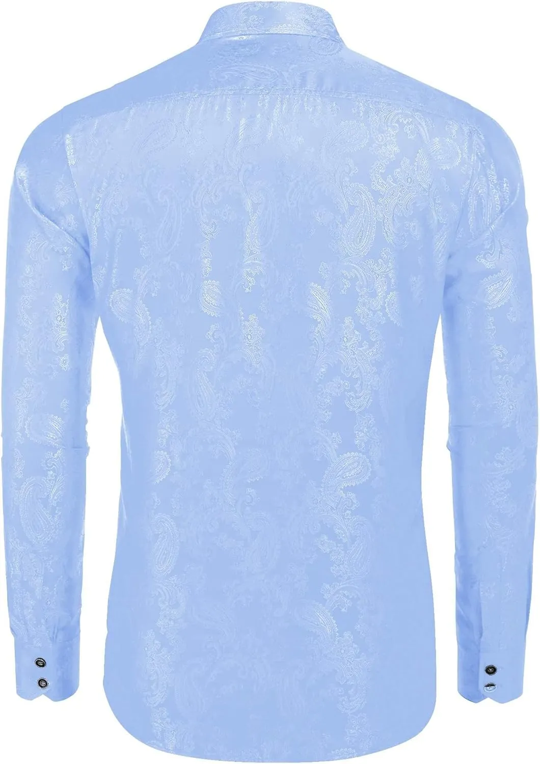 COOFANDY Men's Silk Satin Dress Shirt Long Sleeve Floral Printed Shirt Paisley Button Down Shirts for Wedding Party Prom