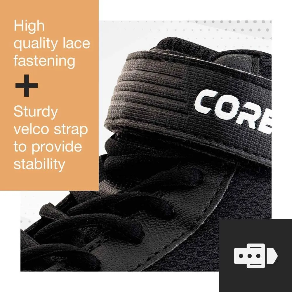 CORE Wrestling Shoes – High Traction Wrestling Shoes for Men, Women, Youth & Kids - Durable Shoes for Wrestling, Boxing, Weightlifting & Bodybuilding – Combat Sports Footwear, Lightweight Gym Shoes