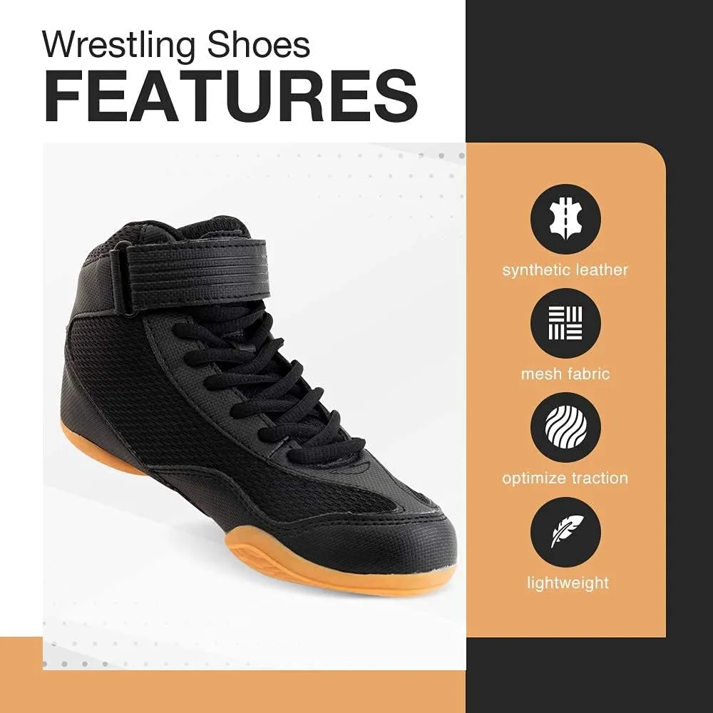 CORE Wrestling Shoes – High Traction Wrestling Shoes for Men, Women, Youth & Kids - Durable Shoes for Wrestling, Boxing, Weightlifting & Bodybuilding – Combat Sports Footwear, Lightweight Gym Shoes