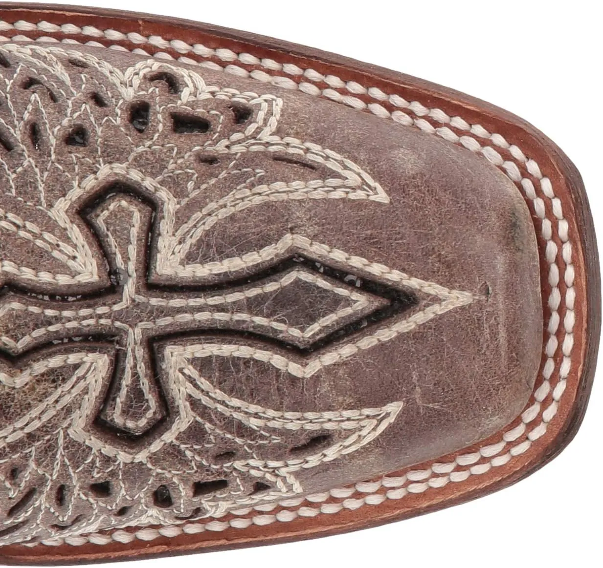 Corral Boots Women's Black Glitter Inlay Cross and Wings Embroidery Square Toe Cowboy Boot