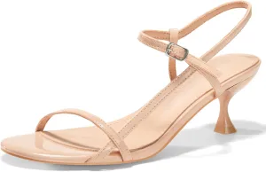 Coutgo Womens Strappy Heeled Sandals Kitten Low Heel Open Toe Ankle Strap Party Wedding Dress Shoes